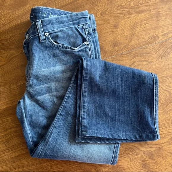 7 For All Mankind Med Wash Cotton Blend Stretch Bootcut Denim Jeans Plus size 32 - Picture 1 of 10